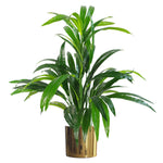 65cm Artificial Large  Bamboo Shrub Plant With Gold Metal Planter