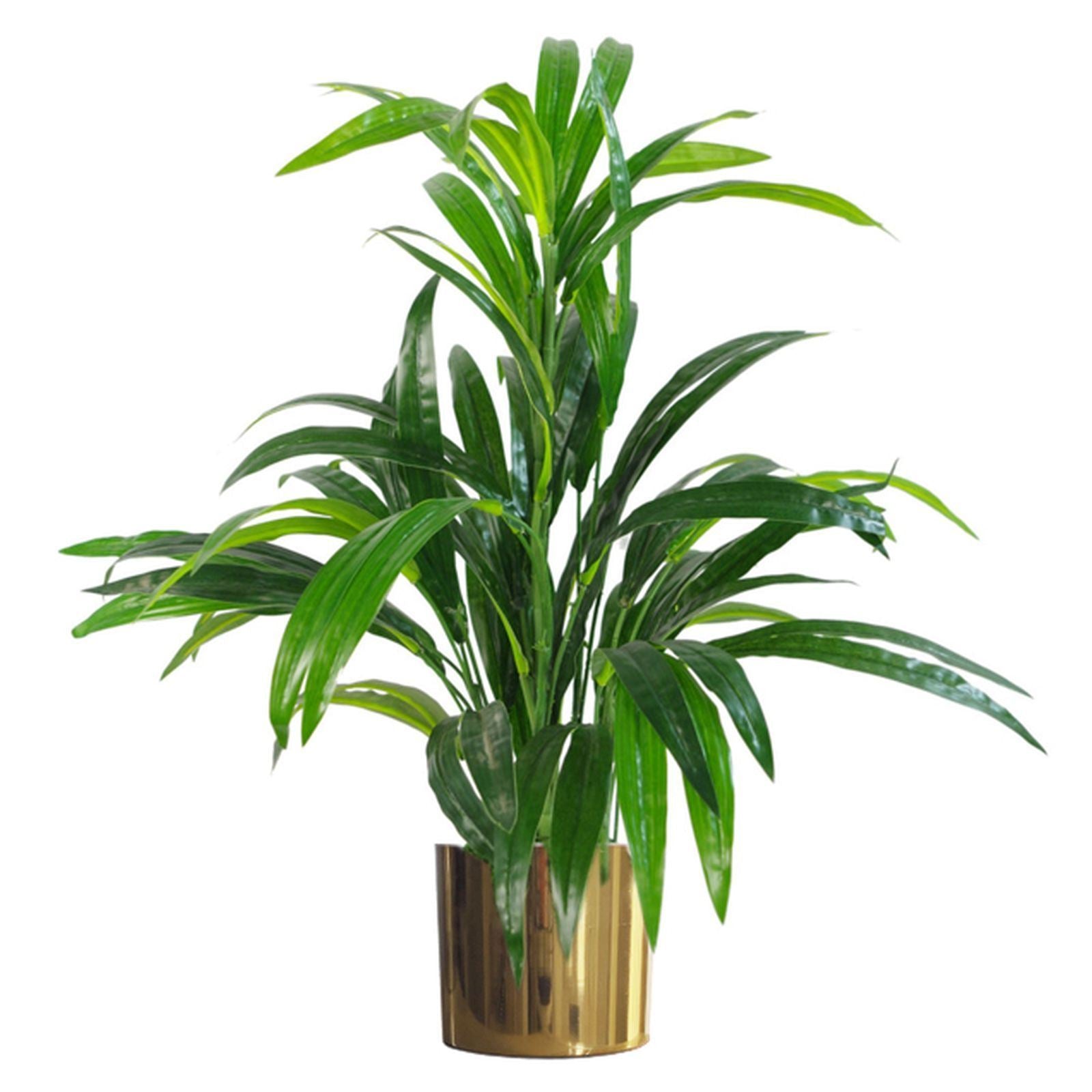 65cm Artificial Large  Bamboo Shrub Plant With Gold Metal Planter