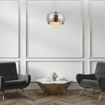 Starlight Pendant Lamp 3xe14 A Stunning Hand Made Lamp 39cm Glass Shade Housing Chrome Fitments And Gorgeous Crystals