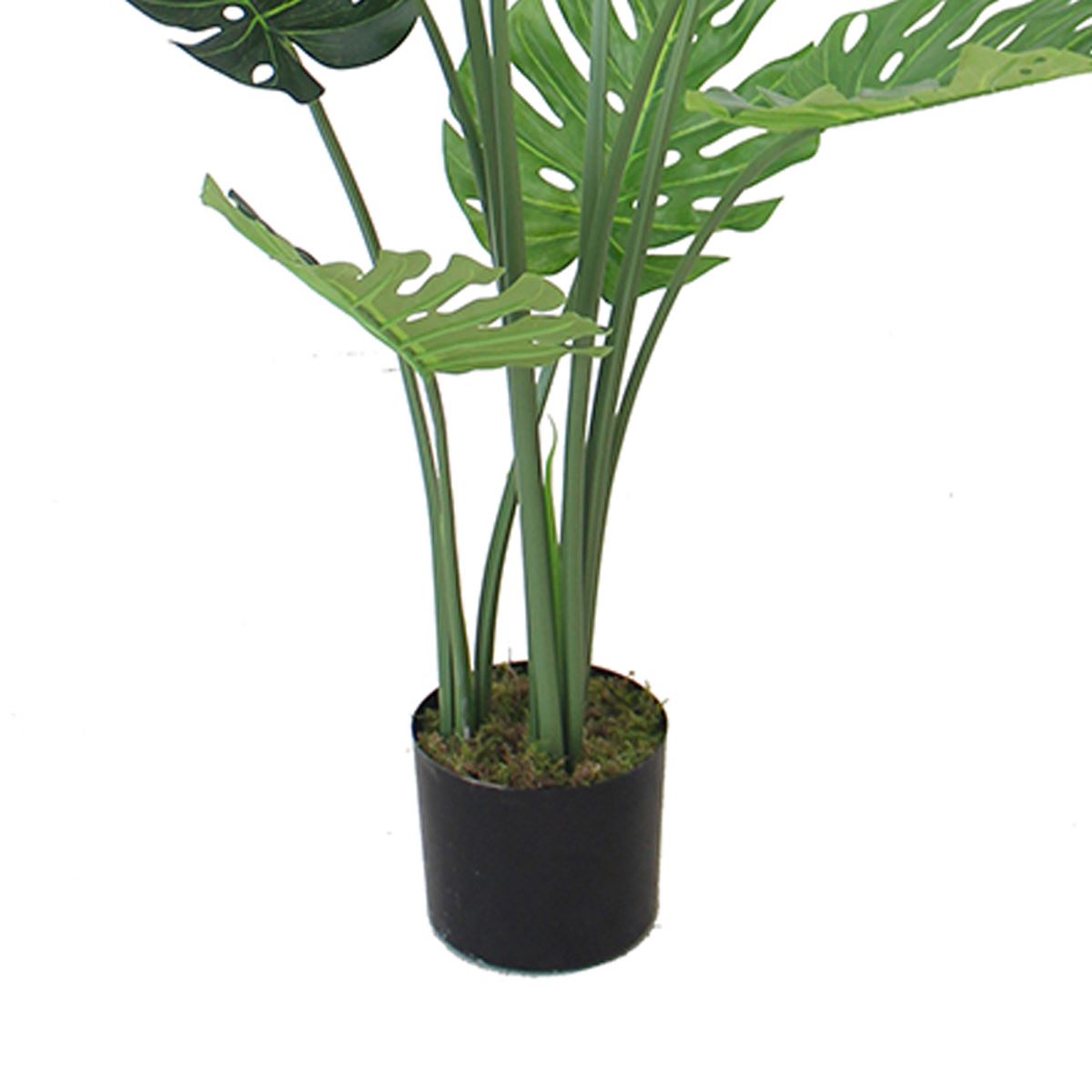 120cm Artificial Luxury Monstera Plant Black Pot