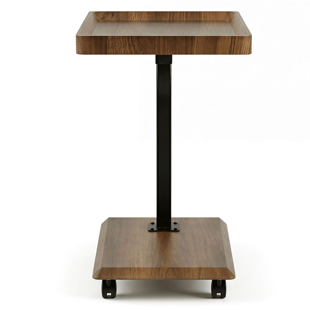Levede C Shaped Side Table Height Adjustable Rolling 360° Swivel Top End Table