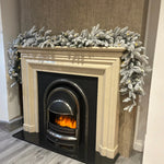 270cm Premium Mixed Branch Pre-lit Snow Filled Christmas Garland - With Timer