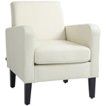 Modern Armchair Accent Chair With Rubber Wood Legs | One Size | Cream