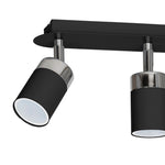 Joker Hand Made Ceiling Lamp In Matt Black With Striking Chrome Detail Featuring 3 Minmalistic Slender Cylinder Shades