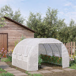 3x3x2m Polytunnel Greenhouse W/ Steel Frame | White
