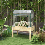 Wood Planter With Greenhouse Cover & Bed Liner