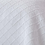 Cotton Contemporary Diamond Pattern Matelassé Bedspread | 260cm x 260cm | White