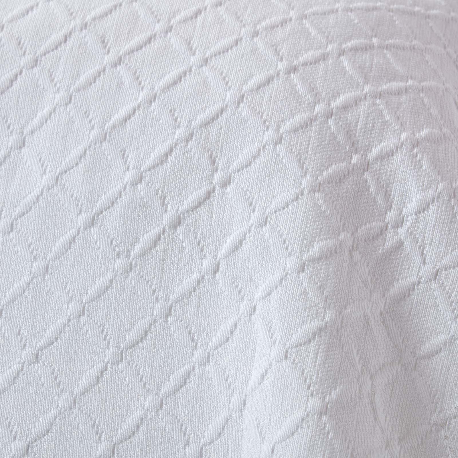 Cotton Contemporary Diamond Pattern Matelassé Bedspread | 230cm x 260cm | White