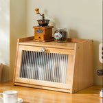 2-tier Bamboo Bread Storage Cabinet For Kitchen Counter | Natural