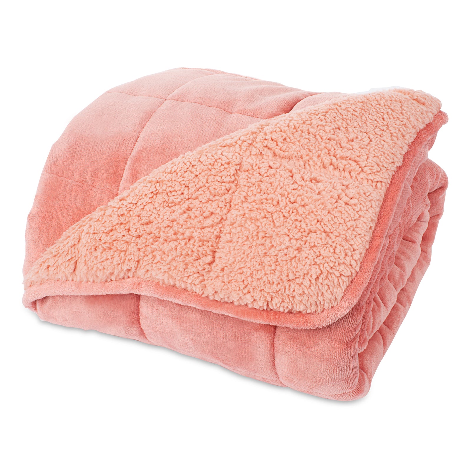 Weighted Super soft Sherpa fleece lining Blanket - Pink | Double | Pink