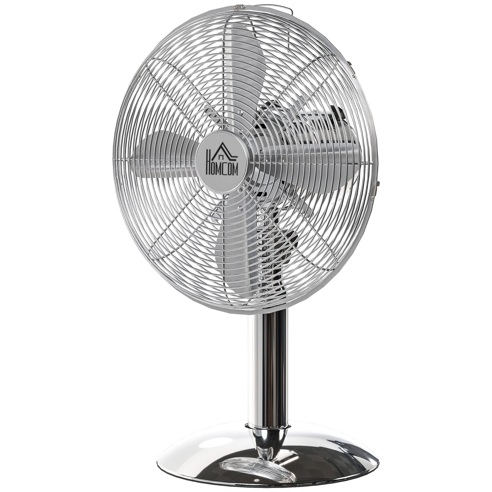 12" Metal Desk Fan With 3 Speed Wide-angled Oscillation