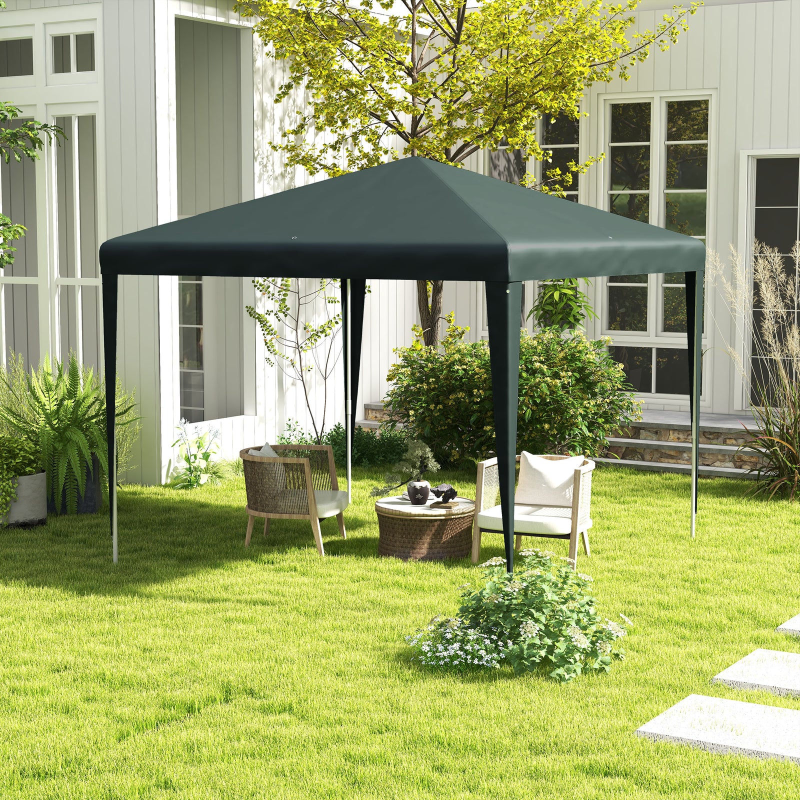 Garden Gazebo Marquee Party Tent Canopy Heavy Duty Outdoor | Dark Green