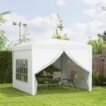 3mx3m Pop Up Gazebo Party Tent Canopy Marquee W/ Storage Bag | White