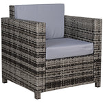 Patio Rattan Wicker Furniture Single Cube Chair Sofa Outdoor | Gray