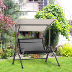 2 Seater Garden Swing Bench W/ Tilting Canopy And Texteline
