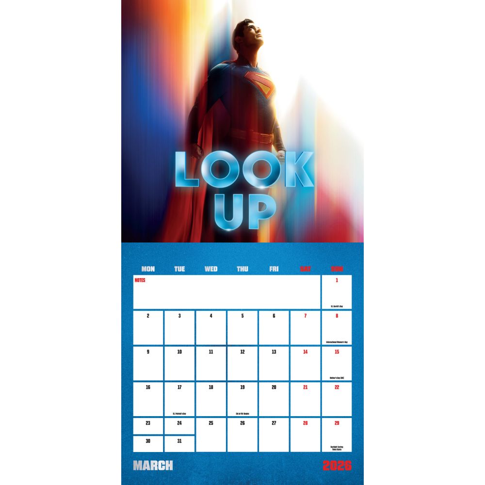 Superman Movie 2026 Square Calendar Official Product