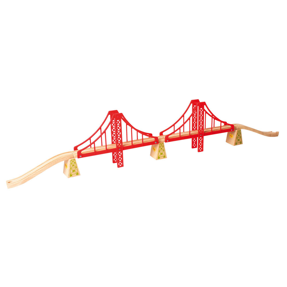 Double Suspension Bridge for Wooden Train Sets