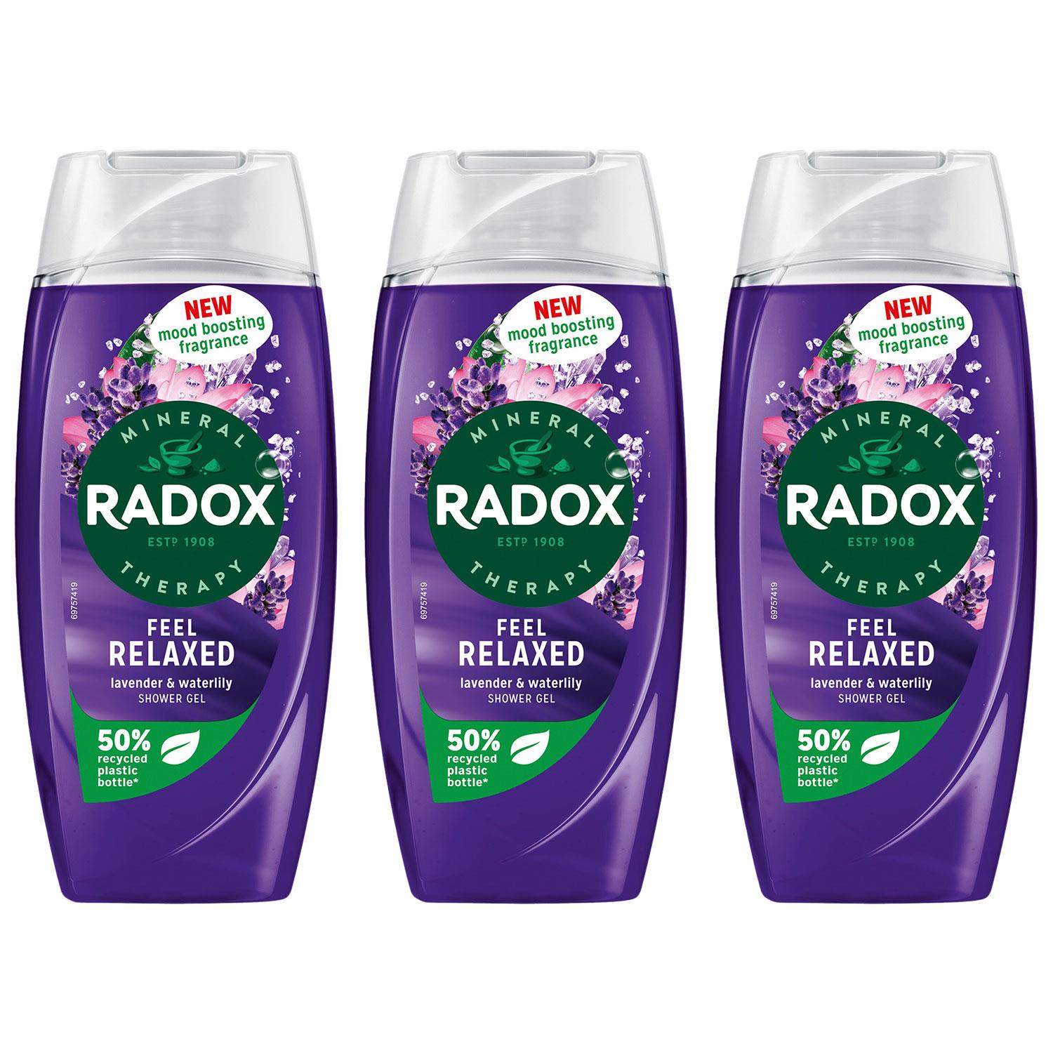 Mineral Therapy Shower Gel Feel Relaxed With Lovender & Waterlily, 225ml, 3pk | 3 | Purple