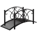 102lx48wx49h Metal Garden Bridge With Railings, Black