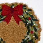Coir Doormat Christmas Wreath, 50 X 50 Cm