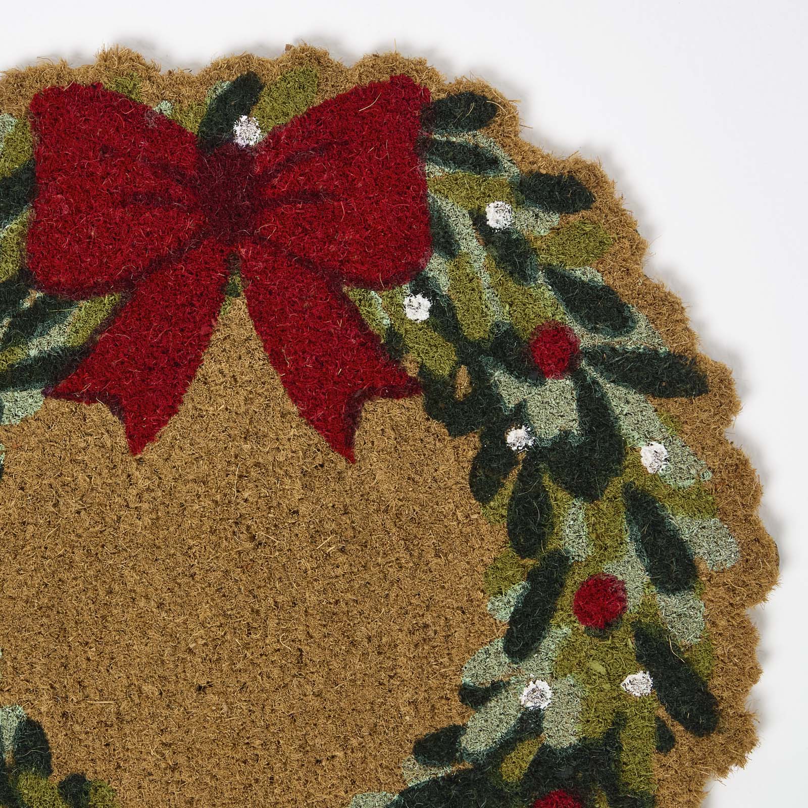 Coir Doormat Christmas Wreath, 50 X 50 Cm