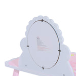 Make Up Play Set Desk Chair Mirror Girls Pink Dressing Table With Stool Mdf Pink