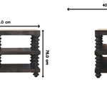 Spindle Shelf Console In Carbon Ash, 2 Open Shelf, Black Brown