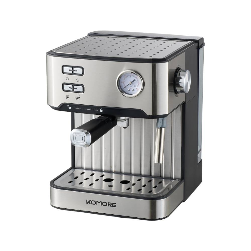 Semi-automatic Espresso Machine 850w, 1.6l Stainless Steel With Pressure Gauge & Milk Frother
