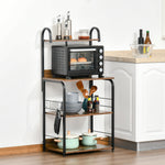 HOMCOM 4-tier Baker's Rack With Storage, Microwave Stand With 4 Hooks