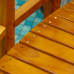 Wooden Garden Bridge With Railings, Arc Footbridge, Brown