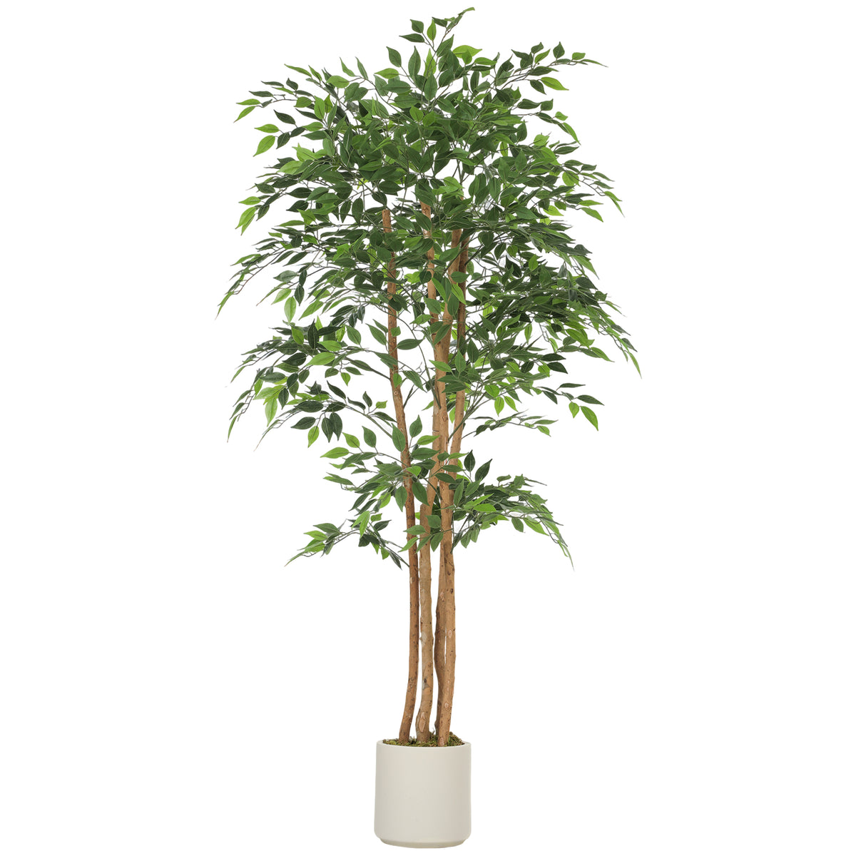 HOMCOM 180cm Artificial Ficus Tree, Faux Plant For Home Decor