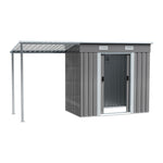 5.5x3.5ft Garden Shed Outdoor Storage Shed With Extended Roof Tool Shed For Lawn Garage Yard Metal Garden Storage