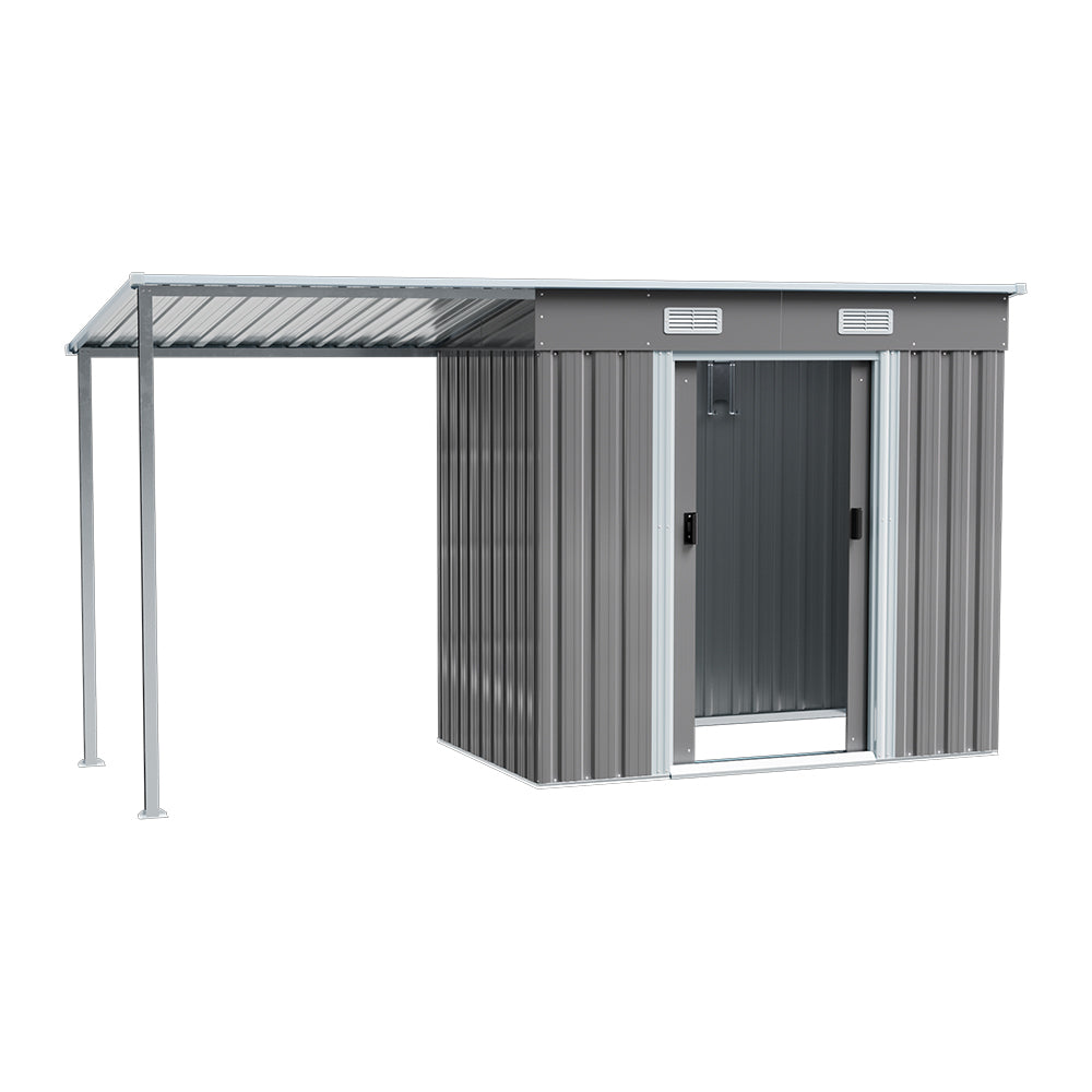 5.5x3.5ft Garden Shed Outdoor Storage Shed With Extended Roof Tool Shed For Lawn Garage Yard Metal Garden Storage