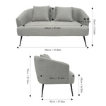 Breeins Modern Chenille 2-seater Sofa With 2 Scatter Cushions