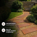 Pre-rusted Metal Stepping Stones Corten Steel Paving 60x25 Cm | Set of 4 | Rust