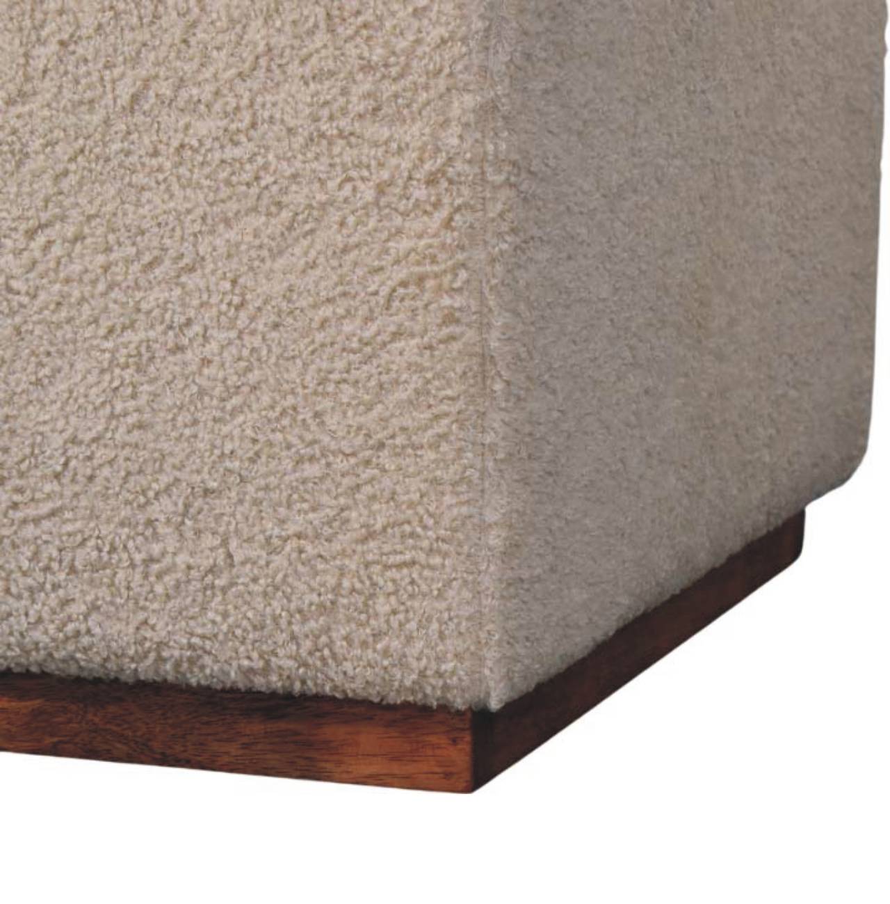 Arden Bench Duo Boucle-upholstered Seats, White And Brown
