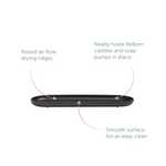 Recycled Bathroom Tray - Replaceable head that is screwed in - Closed fit storage cover - Made in the UK | Graphite Black