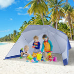 7-ft Beach Parasol With Side Panels | Blue