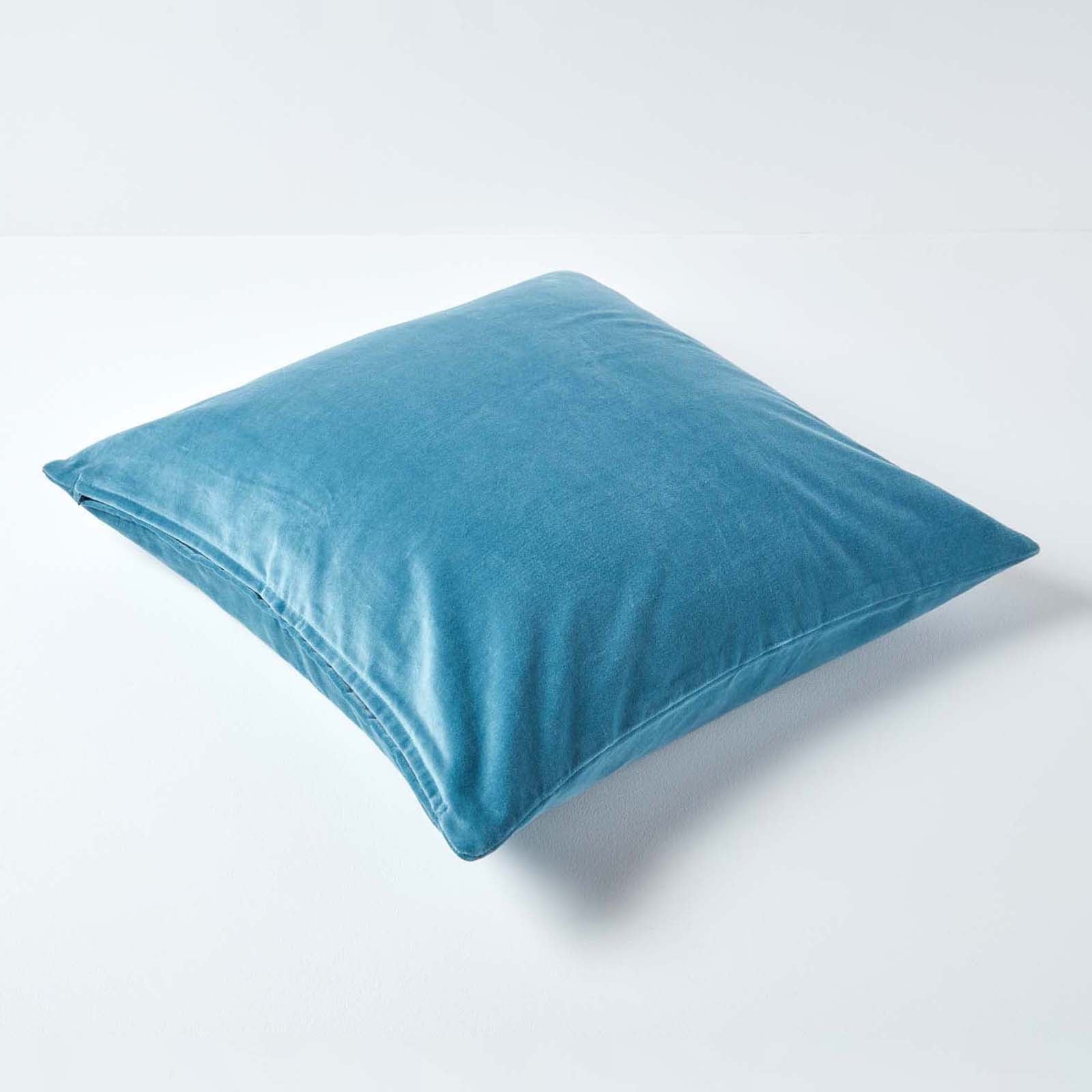 Luxury Cotton Velvet Cushion Cover | 40cm x 40cm | Blue