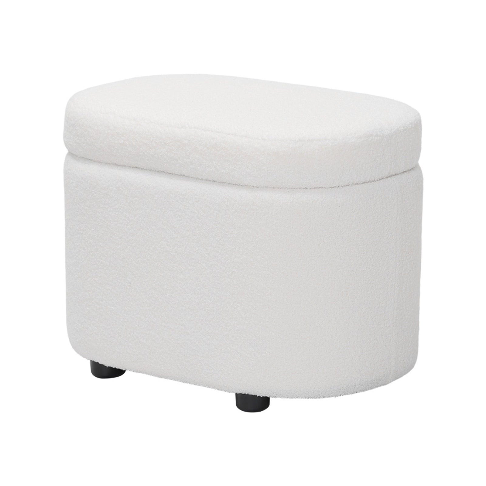 Breeins Modern Teddy Fleece Storage Ottoman With Plastic Legs