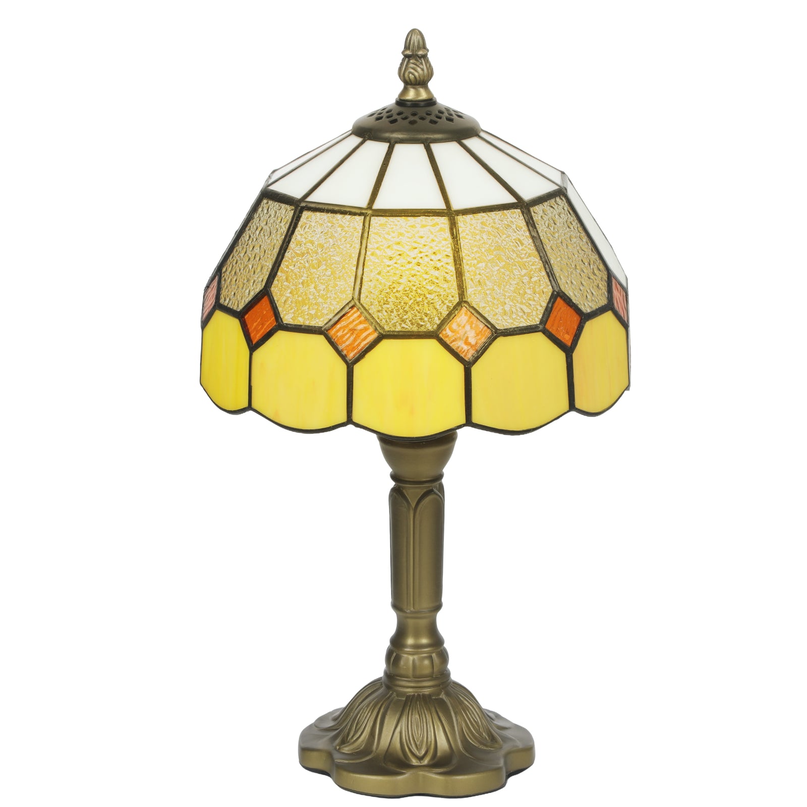 Tiffany-style Table Lamp For Bedroom, Bulb Not Included | Orange