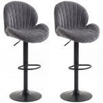 HOMCOM Modern Bar Stools Set Of 2, Swivel Counter Height Barstools, Grey