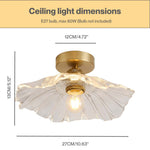Emitto Ceiling Light Flower Clear Glass Fixture Chandelier Flush Mount 2 Pcs