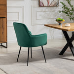 Set Of 2 Carrara Velvet Dining Chairs | Green
