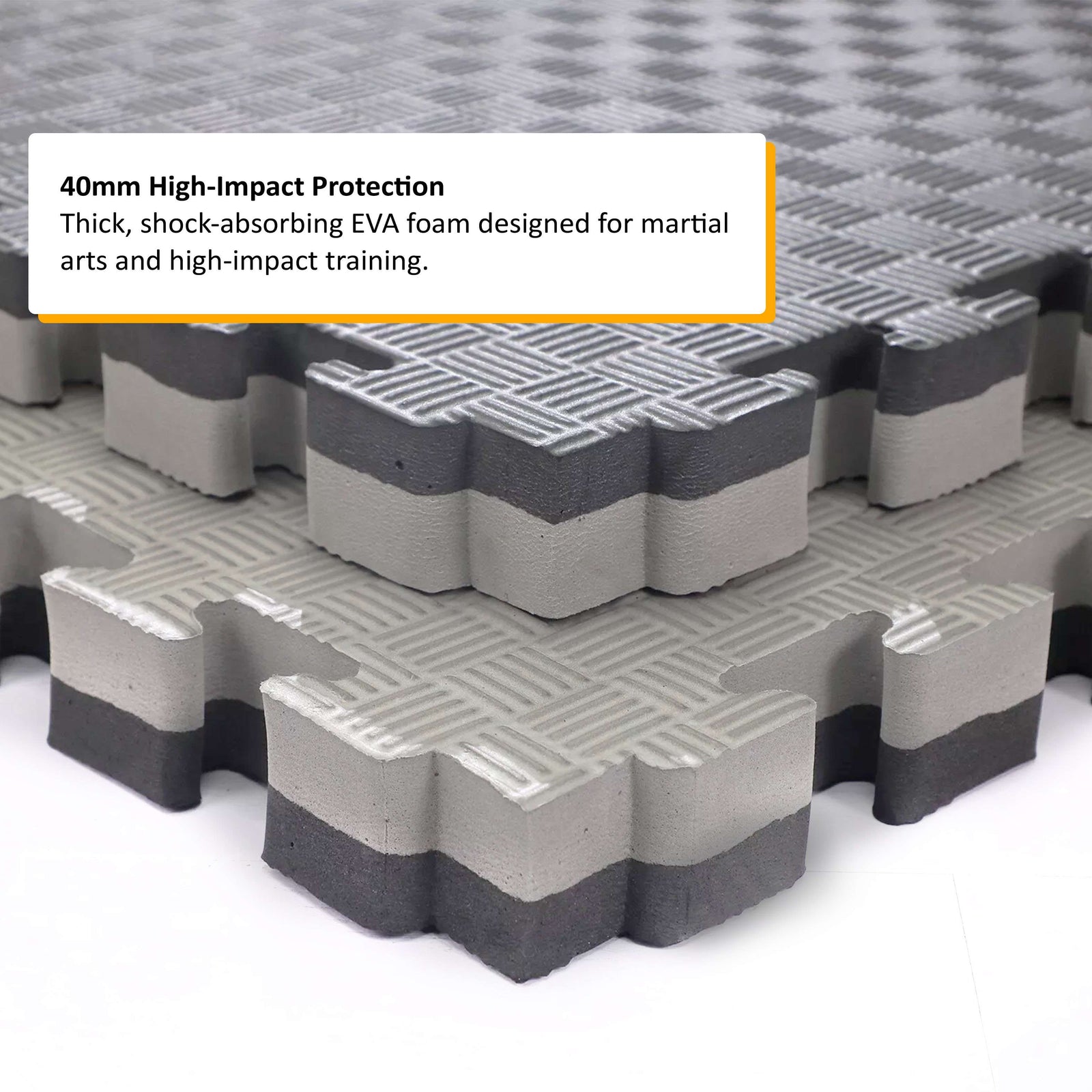 40mm Premium Reversible Eva Tatami Foam Mats  | Set-of-1 | Black & Grey