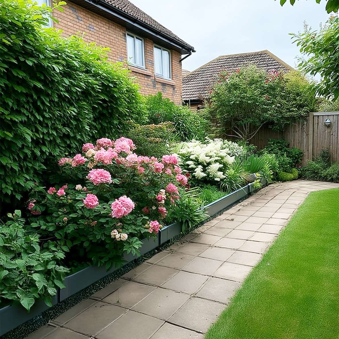 1m Heavy Duty Metal Garden Borders With Pega - Set Of 5 | Anthracite Grey