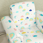 2 Piece Kids Sofa Set With Dinosaur Design, For Nursery | White