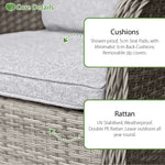 Hampton Rattan 6 Seat Dining Set In Dove Grey | Light Grey