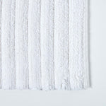 Ribbed Cotton Spa Style Bath Mat | 50cm x 100cm | White