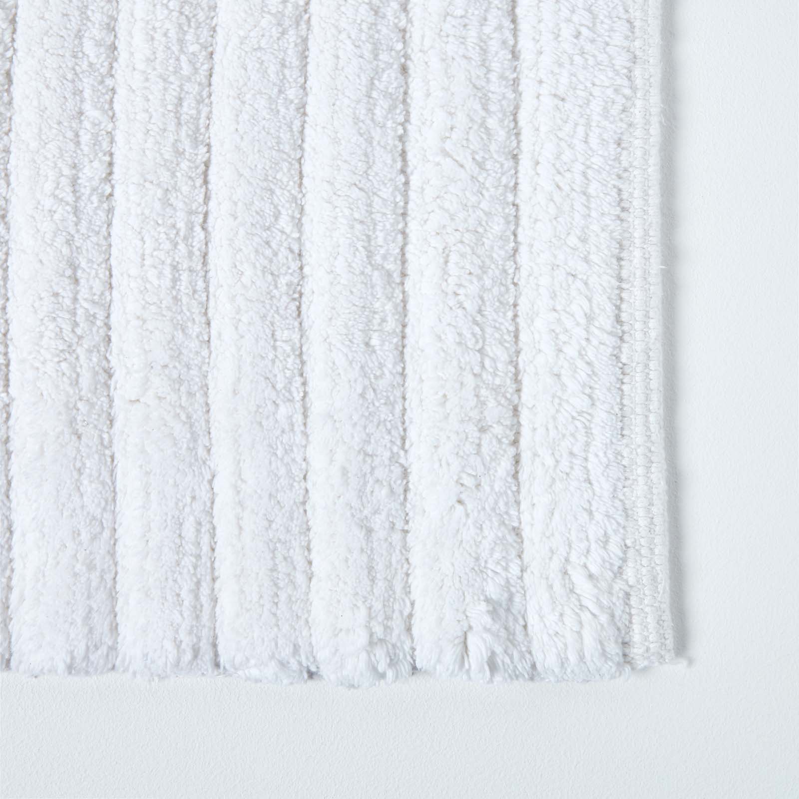 Ribbed Cotton Spa Style Bath Mat | 50cm x 100cm | White